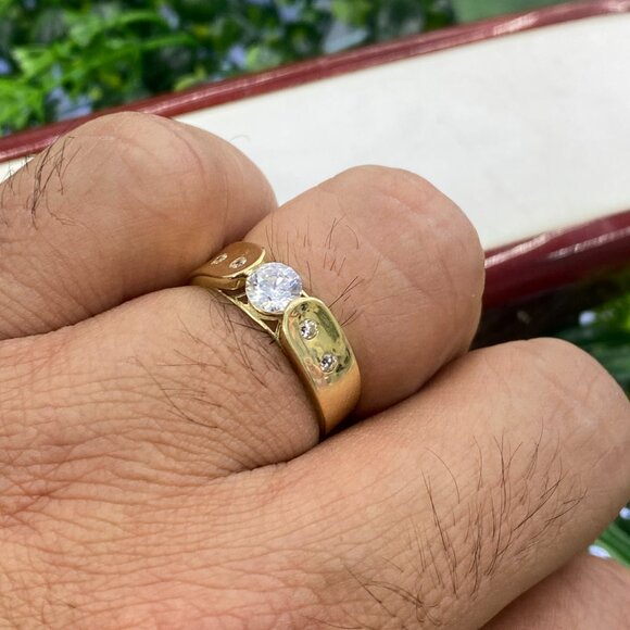 Juego Anillos de Matrimonio De Oro 10K Para Hombres y Mujeres Wedding Band	 Jueg - Picture 3 of 10